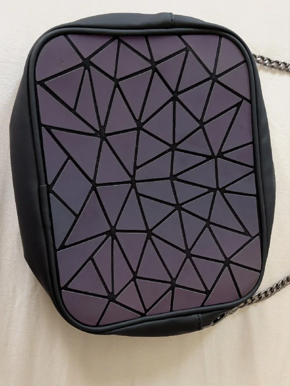 Purple Geometric Crossbody Bag by